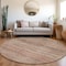 Homeroots 8' Brown And Copper Round Abstract Washable Indoor Outdoor Area Rug 618282 - alternate 7