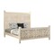 Homeroots White Carved Floral Distressed Solid Wood King Bed Frame 521081 - alternate 9