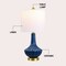 Jonathan Y Parker 21.5" Contemporary Traditional Ceramic/Metal Gourd LED Table Lamp, Brass/Blue JYL1030C - alternate 9