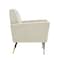 Homeroots 32" Beige And Black And Gold Linen Arm Chair 533826 - alternate 4