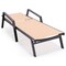 Leisuremod Marlin Patio Chaise Lounge Chair with Armrests in Black Aluminum Frame, Light Brown, 2PK MLABL-77LBR2 - alternate 8