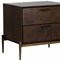 Homeroots 22" Brass Two Drawers Solid Wood Nightstand 473022 - alternate 7