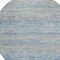 Homeroots 8' Blue And Charcoal Round Striped Washable Indoor Outdoor Area Rug 615658 - alternate 7