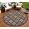Homeroots 8' Brown Round Geometric Indoor Outdoor Area Rug 572802 - alternate 8