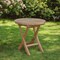 Homeroots 20" Natural Rounded Solid Wood Folding Outdoor Side Table 554936 - alternate 1