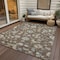 Homeroots 9' X 12' Chocolate Beige And Blue Floral Washable Indoor Outdoor Area Rug 597810 - alternate 8