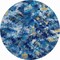 Homeroots 8' Blue Ivory And Gold Round Abstract Washable Indoor Outdoor Area Rug 643543 - alternate 1