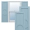 Ekena Millwork True Fit PVC Center Circle Arts & Crafts Fixed Mount Shutters, Peaceful Blue, 18W x 46H, PR TFP001AC18X046SB - alternate 1
