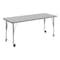 Flash Furniture Commercial Adjustable Height Rectangular Activity Table - Locking Casters-Gray XU-A2460-REC-GRY-T-P-CAS-GG - alternate 1