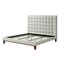 Homeroots Beige Solid Wood King Tufted Upholstered Linen Bed 544759 - alternate 8