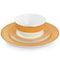Martha Stewart Gold Rimmed 12 Piece Fine Ceramic Dinnerware Set in Yellow 97242.12 - alternate 5