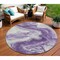 Homeroots 8' Purple And Silver Round Abstract Washable Indoor Outdoor Area Rug 618342 - alternate 1