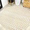 Jonathan Y Ourika Moroccan Geometric Textured Weave Cream/Yellow 5 ft Round Indoor/Outdoor Area Rug SMB108J-5R - alternate 1