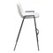 Homeroots Set of Two 30" White and Black Faux Leather and Steel Low Back Bar Height Bar Chairs 555672 - alternate 8