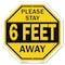 Signmission Please Stay 6 Feet Away, 10 Inch X 10 Inch, Aluminum Metal Signs OC-A-10-198 - alternate 1
