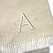 Homeroots 55" X 70" Linen White Herringbone Cotton Blend A Initial Throw Blanket with Tassels Embroidery 680604 - alternate 4