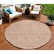 Homeroots 8' Copper And Beige Round Floral Washable Indoor Outdoor Area Rug 582340 - alternate 1
