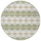 Homeroots 8' Artichoke Green Ivory And Beige Round Geometric Washable Indoor Outdoor Area Rug 597862 - alternate 7