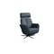 Homeroots 28" Blue Genuine Leather Power Swivel Recliner 722464 - alternate 1