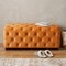 Homeroots 50in Orange and Dark Brown Velvet and Solid Wood Upholstered Bench 488866 - alternate 4