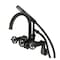 Kingston Brass 7-Inch Adjustable Wall Mount Clawfoot Tub Faucet with Knurled Handle and Hand Shower, Matte Black AE8150RKX - alternate 1