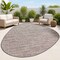 Jonathan Y Callan Modern Rustic Abstract Natural/Black 5 ft. x 8 ft. Indoor/Outdoor Shaped Area Rug SHP202E-5 - alternate 1
