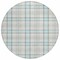 Homeroots 8' Sky Blue And Gray Round Plaid Washable Indoor Outdoor Area Rug 601364 - alternate 5