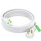 Maximm 10ft 14AWG Low Profile Flat Plug Extension Cord, 3-Prong, White IGR-14-P030P-05H-10WH - alternate 1