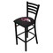 Holland Bar Stool Co 25" Blk Wrinkle Southern Illinois Stationary Counter Stool, Ladder Back L00425SouIll - alternate 1