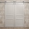 Sartodoors Modern Double Barn Door 84 x 80 inches, Ego 5012 Painted White Oak, 14FT Silver Rail Track Set, S EGO5012DB-S-PWO-84 - alternate 5