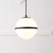 Jonathan Y Porter 8" Modern Minimalist Globe LED Pendant Light, Black/White JYL1605A - alternate 10