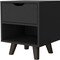 Homeroots 19" Black Wood One Drawer Nightstand 543699 - alternate 8