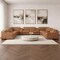 Homeroots Chestnut Italian Leather Power Reclining U Shaped Twelve Piece Corner Sectional With Console 632555 - alternate 8