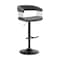 Homeroots Gray and Black Faux Leather with Metal Swivel Adjustable Height Bar Chair 534473 - alternate 9