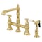 Kingston Brass Bridge Kitchen Faucet with Brass Sprayer, Polished Brass KS7272BPLBS - alternate 1