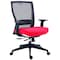 We'Re It Mia Series Square Mesh Back Adjustable Task Chair with Lumbar, Seat Slide, Red Seat and Black Frame EM5600-RED - alternate 1