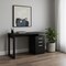 Homeroots 47" Black Computer Desk With Three Drawers 489924 - alternate 7