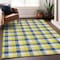 Homeroots 3' X 5' Yellow Blue And Beige Plaid Washable Indoor Outdoor Area Rug 601446 - alternate 8