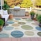 Homeroots 3' X 5' Ivory Fern Green And Teal Blue Geometric Washable Indoor Outdoor Area Rug 630573 - alternate 4