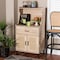 Baxton Studio Pavone Mid-Century Modern Oak Brown Wood Kitchen Cabinet 252-14025-ZORO - alternate 6