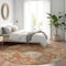 Homeroots 8' Orange Copper And Gray Round Floral Washable Indoor Outdoor Area Rug 589496 - alternate 7