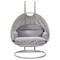 Leisuremod Mendoza Light Grey Wicker Hanging 2 person Egg Swing Chair with Light Grey Cushions MSCLGR-53LGR - alternate 8