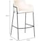 Leisuremod Axis Ergonomic Velvet/Polyester/Leather Bar Stool with Powder-Coated Steel, 2PK AC29BG2 - alternate 5