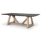 Homeroots 96" Black and Brown Solid Wood Double Pedestal Base Dining Table 722713 - alternate 6