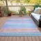Homeroots 10' X 14' Lavender Sky Blue And Beige Striped Washable Indoor Outdoor Area Rug 631220 - alternate 8