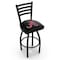 Holland Bar Stool Co L014, 25" Blk Wrinkle Alabama Swivel Bar Stool, Ladder Back L01425AL-A - alternate 1