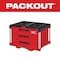 Milwaukee Tool PACKOUT 3-Drawer Tool Box, Polymer, Black/Red, 22-1/4 in W x 16-1/4 in D x 14-1/4 in H 48-22-8443 - alternate 17