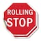 Signmission Rolling Stop, 4 inch X 4 inch, Vinyl Decal, 2PK OC-D-2PACK-4-64 - alternate 1