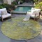 Homeroots 8' Gold Green And Gray Round Abstract Washable Indoor Outdoor Area Rug 603589 - alternate 7