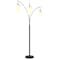 Homeroots 83" Black Three Light Torchiere Floor Lamp With White Frosted Glass Drum Shade 523350 - alternate 9